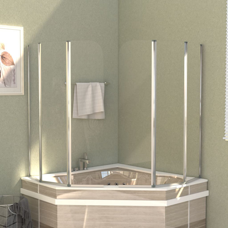 Belfry Bathroom Saidi 130 x 104 mm L Geformte Badewannen-Faltwand aus
